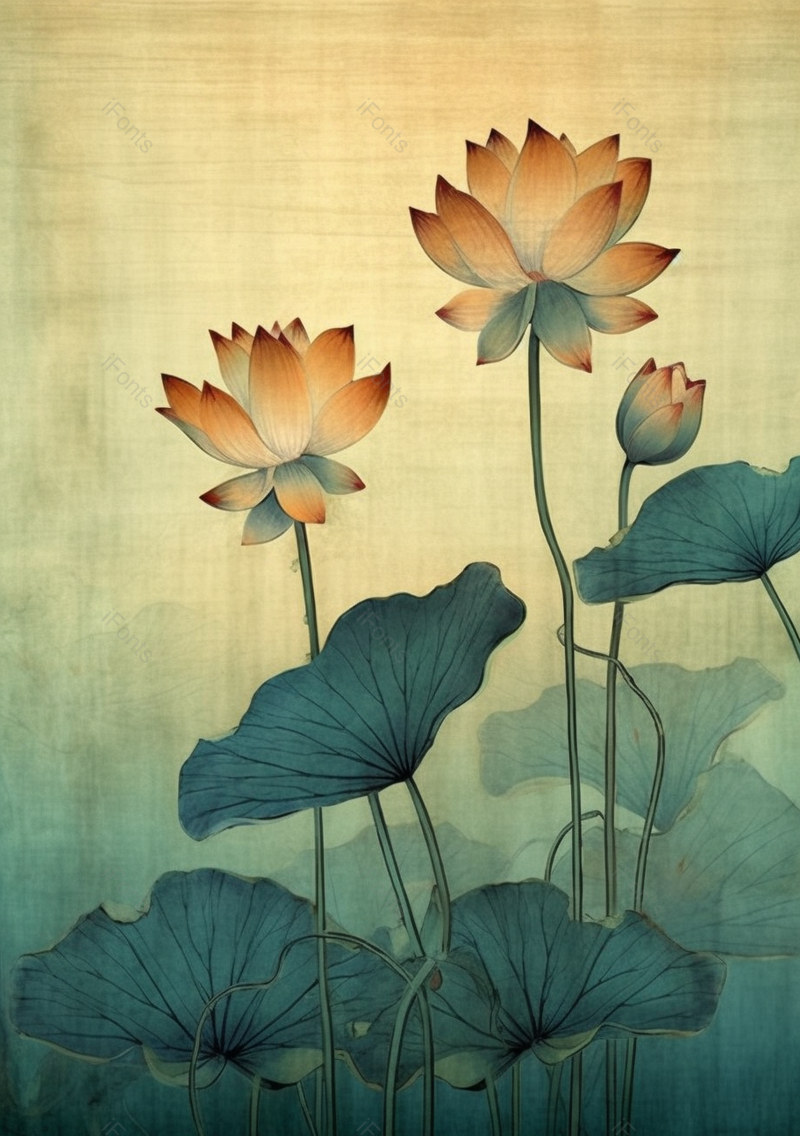 荷花植物工笔画插画,插画/手绘图,插画/手绘图库,插画/手绘图下载,插画/手绘